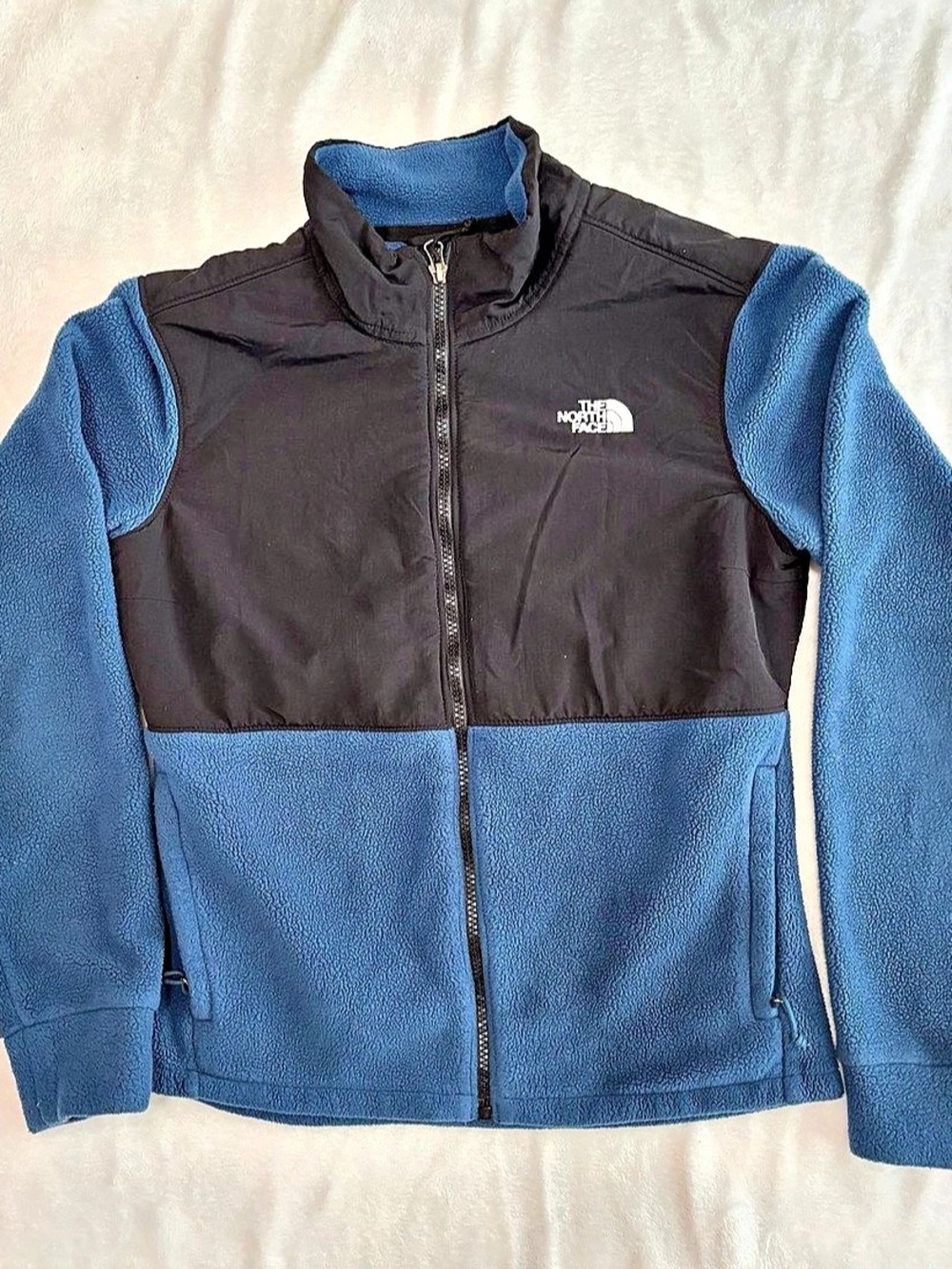 The North Face Women's Fleece Jacket Size S Full Zip Blue Black Two-Tone